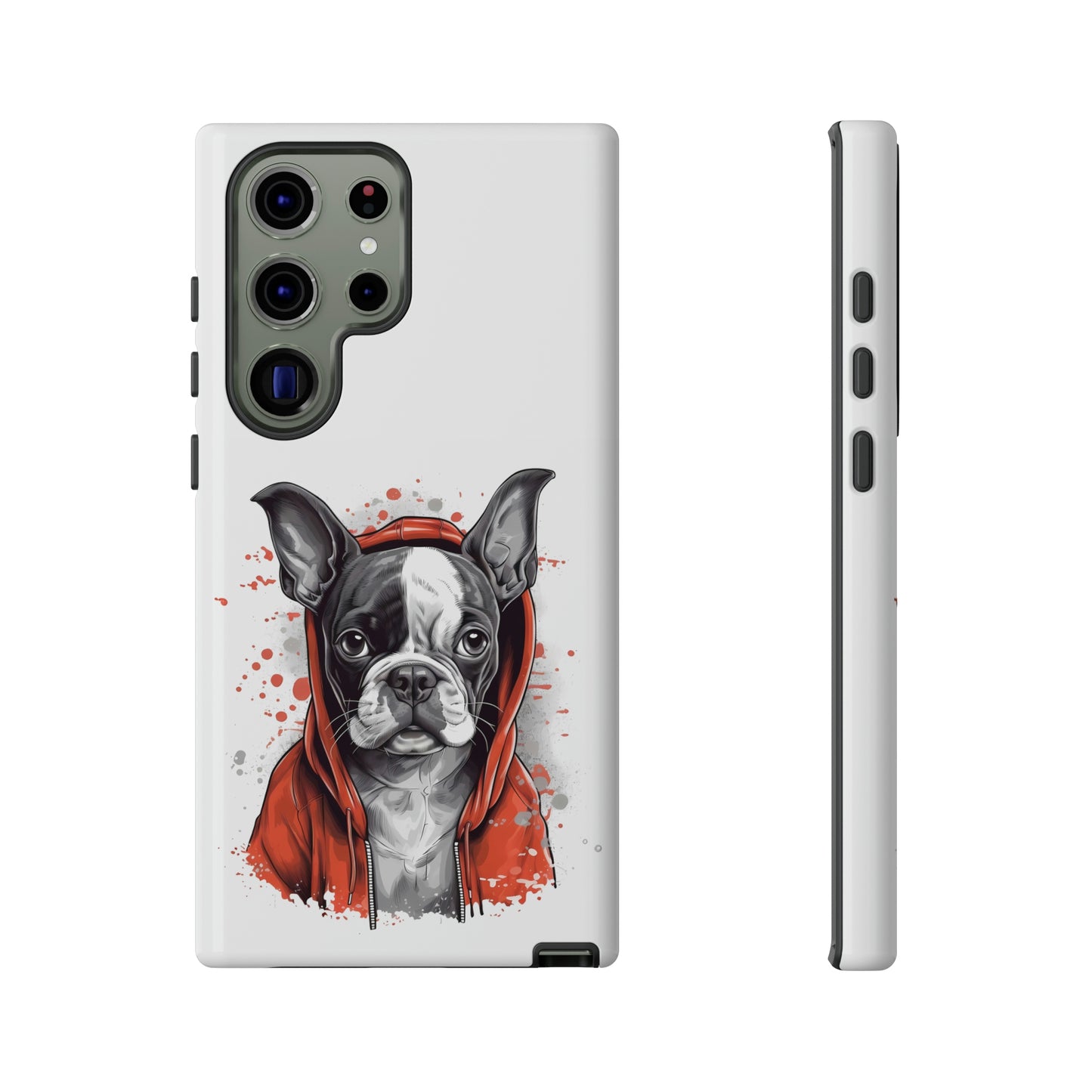 Boston Terrier in a Red Hoodie Samsung Tough Cases