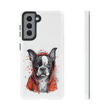Boston Terrier in a Red Hoodie Samsung Tough Cases