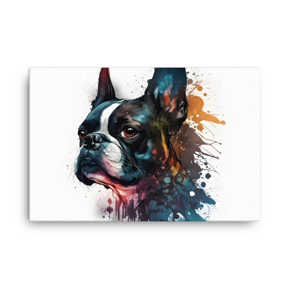 Boston Terrier Art on Canvas
