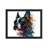 Boston Terrier Art on Framed Poster