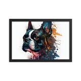 Boston Terrier Art on Framed Poster