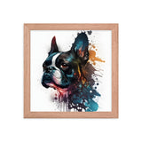 Boston Terrier Art on Framed Poster