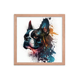 Boston Terrier Art on Framed Poster
