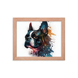 Boston Terrier Art on Framed Poster