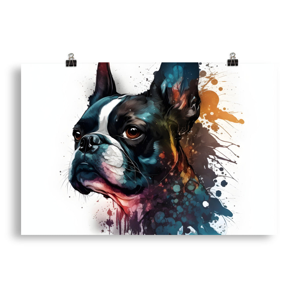 Boston Terrier Art on Poster