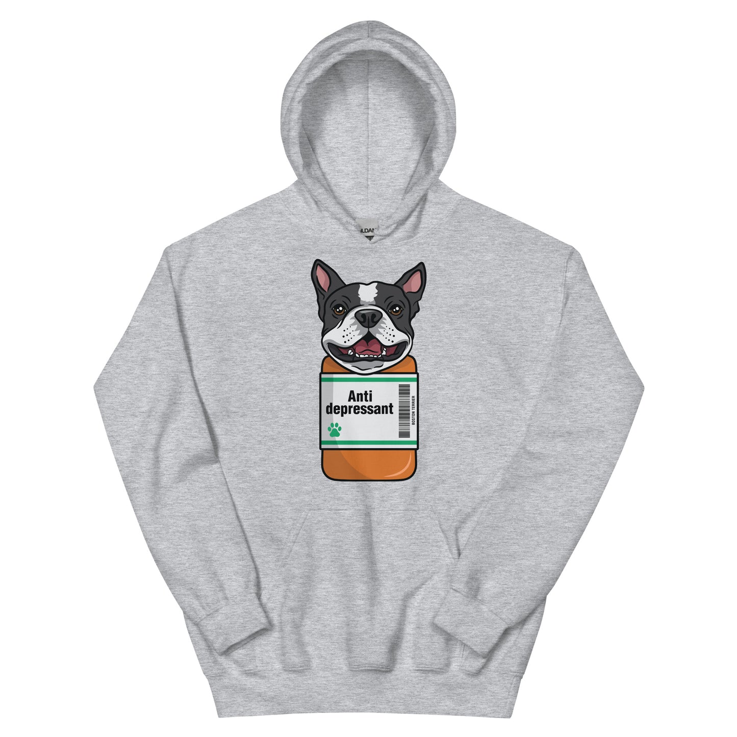 Anti Depressant Boston Terrier Unisex Hoodie