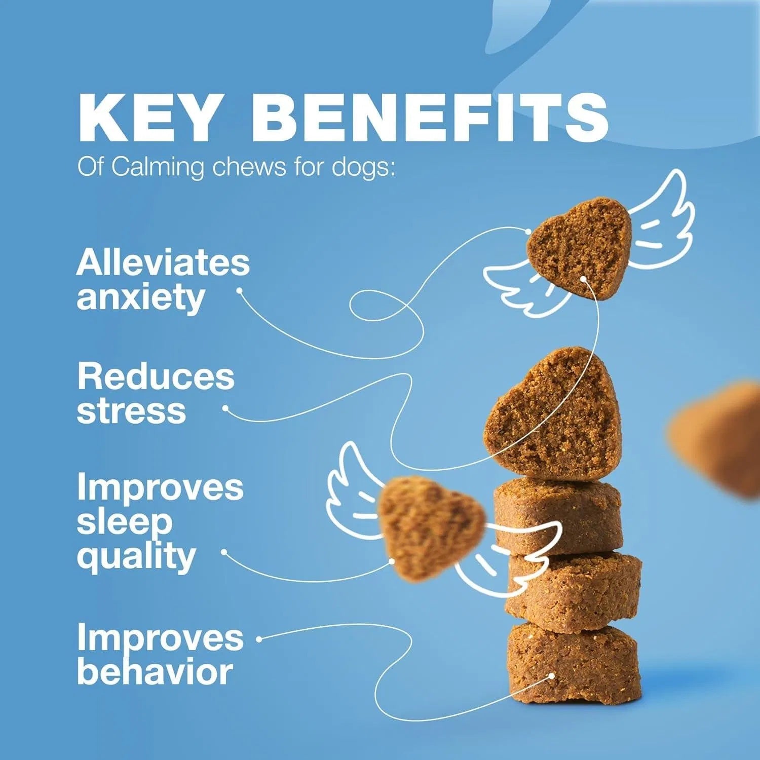 Hemp Calming Chews For Dogs Anxiety Relief Calming Treats With Melatonin Chamomile Extract Valerian Root