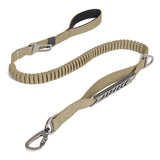 Reflective Dog Leash With Elastic Bungee Buffer And Seat Belt Buckle Clip