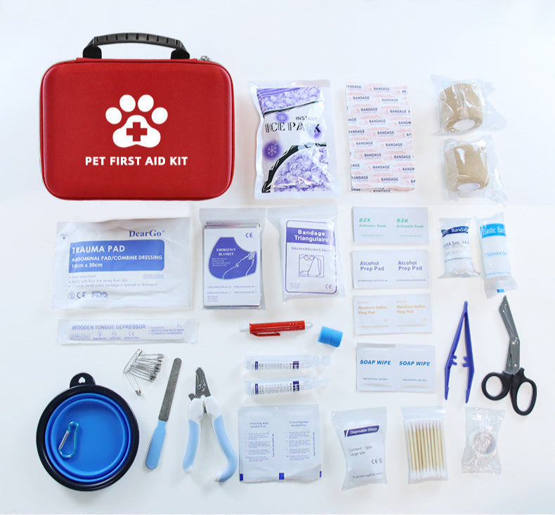 Dog First Aid Kit - 101  Piece - Emergencies Supplies - Portable Medical Essentials - Wound Treatment