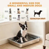 Easy-Clean Stainless Potty Tray for Dogs & Puppies .