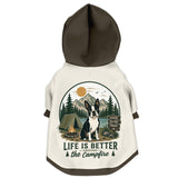 Life Is Better Around the Campfire Boston Terrier Shirt, Camping Dog Zip-Up Hoodie .