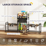 4-Bowl Elevated Dog Feeding Station with Storage – Adjustable Height Stand for Multi-Dog Homes .