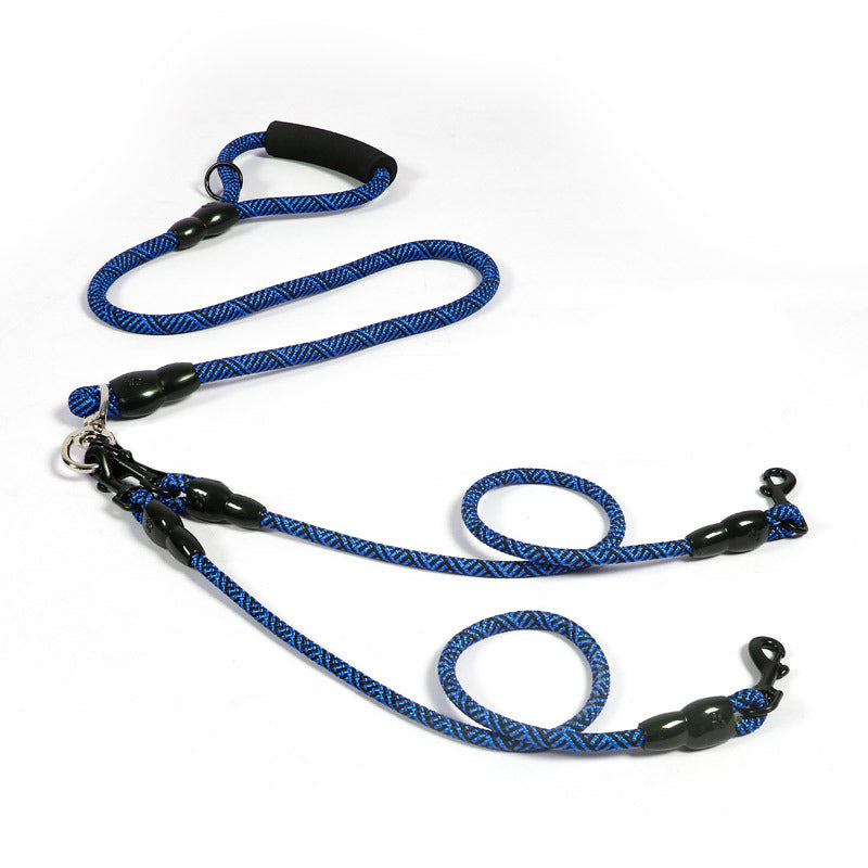 Multi-Dog Leash – Walk 1, 2, or 3 Dogs Without Tangling . Blue 2 Dogs