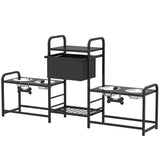 4-Bowl Elevated Dog Feeding Station with Storage – Adjustable Height Stand for Multi-Dog Homes .