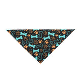 Paws and Bones Dog Bandana - Black, Blue and Orange