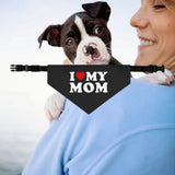 I Love My Mom Cute Dog Bandana, I Love My Mom Pet Accessory, Stylish Collars for Dogs, Gift for Dog Lover