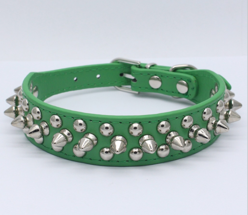 Adjustable PU Leather Studs Dog Collar