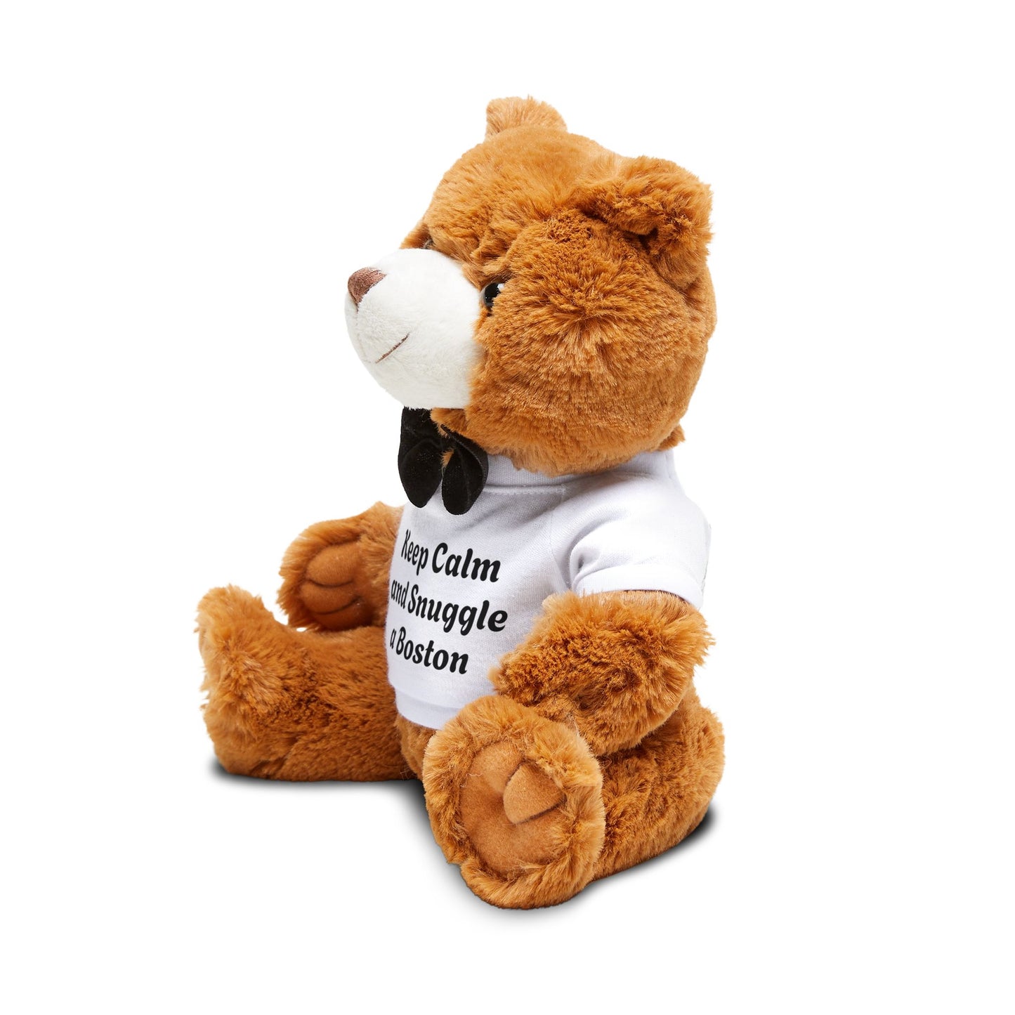 Keep Calm and Snuggle a Boston Teddy Bear with T-Shirt and Bowtie