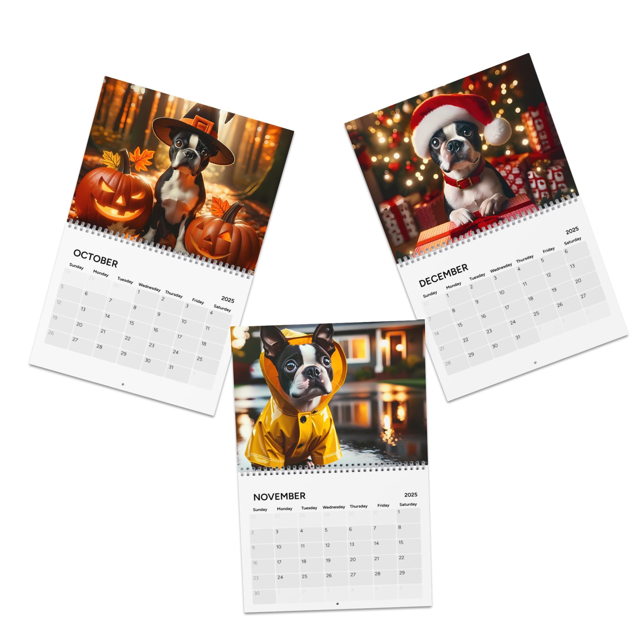 Boston Terrier World Wall Calendar 2025