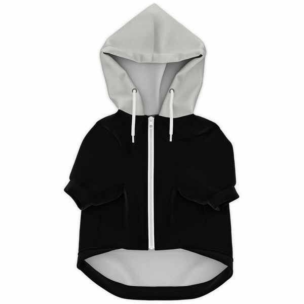 Dog Zip-Up Hoodie - Eat Fart Snore Repeat - Black And Gray