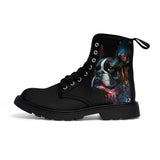 Boston Terrier Art - Men's Martin Canvas Boots
