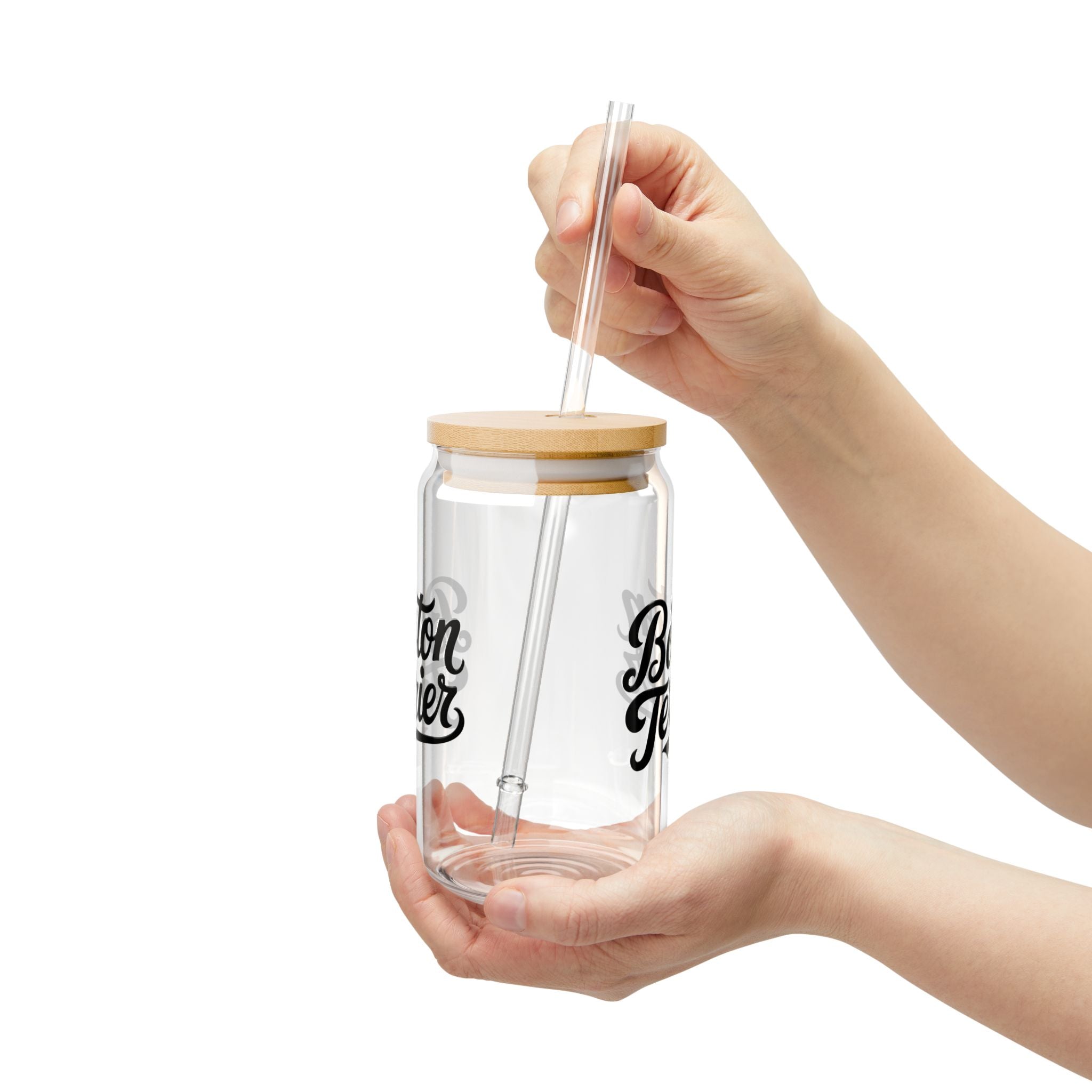 Boston Terrier Sipper Glass, 16oz