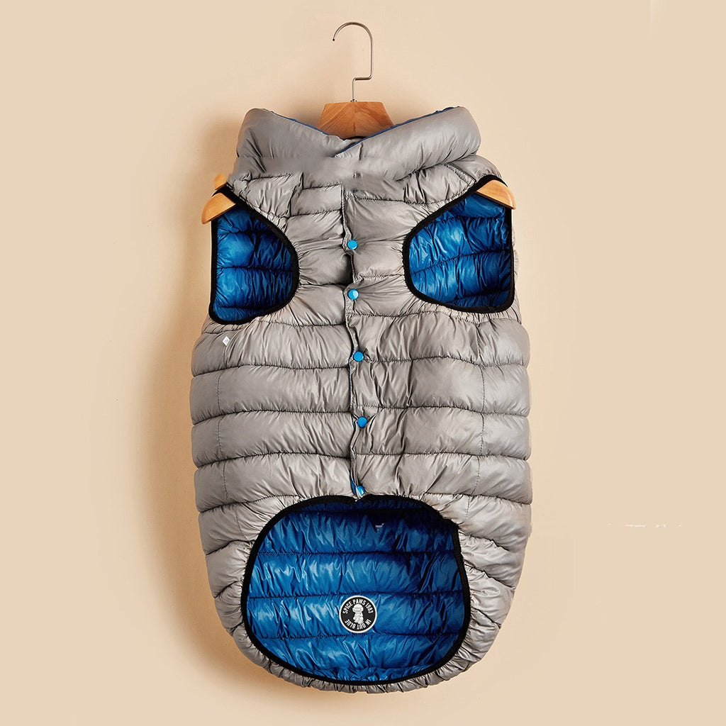 Reversible Snap Button Puffer Vest Dog Coat