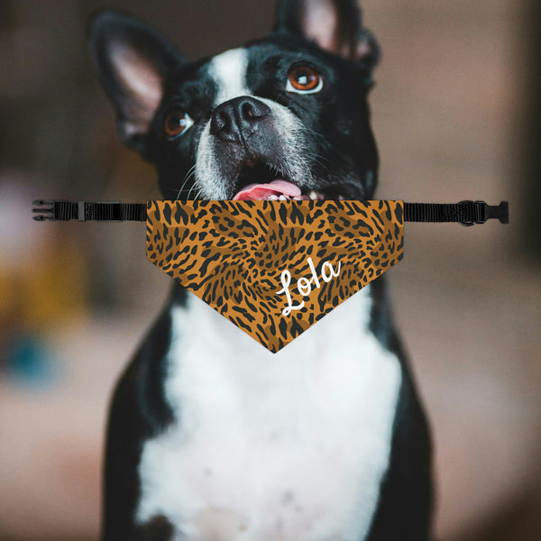 Personalized Leopard Dog Bandana Collar