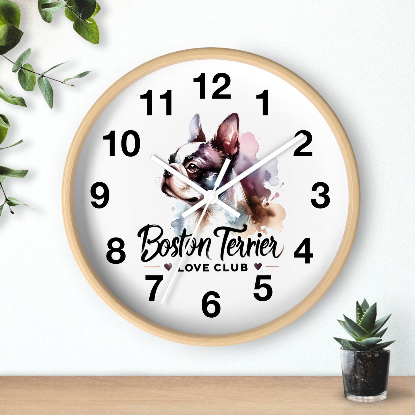Boston Terrier Love Club Wall Clock