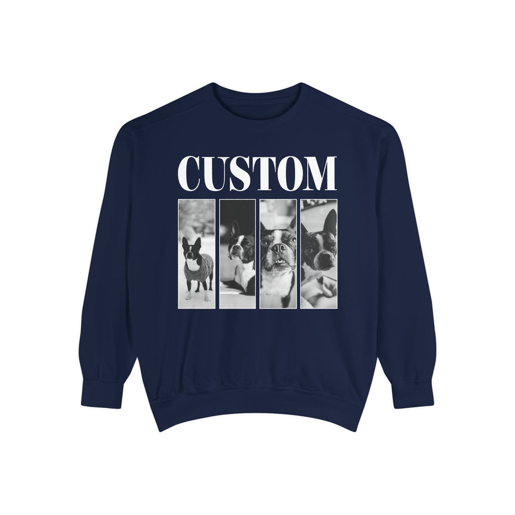 Custom Vintage Pet Photos Comfort Colors Sweatshirt