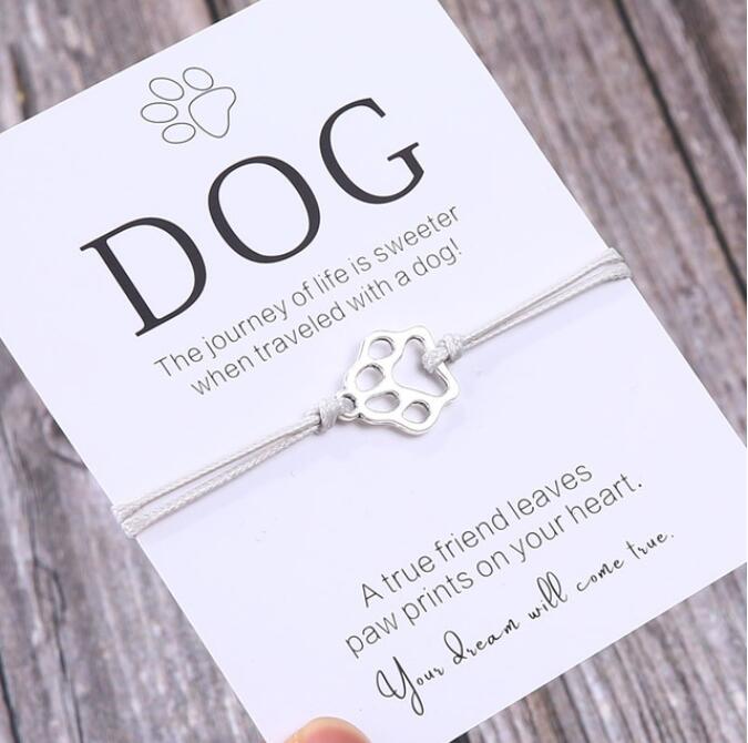 Friendship Bracelet Gift for Him Paw Print Bracelet Dog Lover Gift