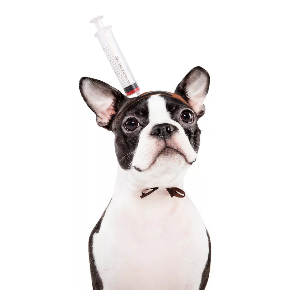 Syringe Dog Costume Headgear Halloween Dress Up