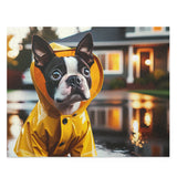 Rainy Day Boston Terrier Dog Puzzle (120, 252, 500-Piece)