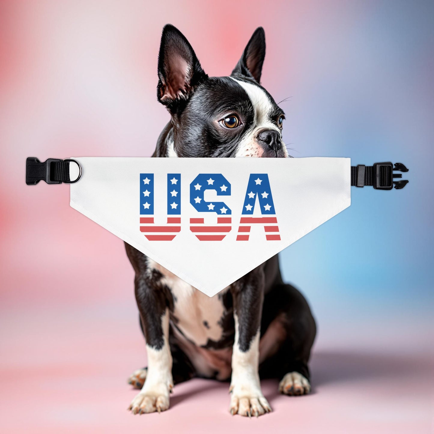 USA Pet Bandana Collar - Patriotic Dog Accessory for Holidays and Celebrations