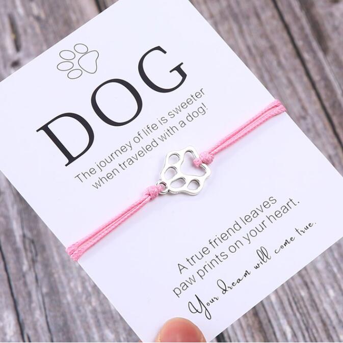 Friendship Bracelet Gift for Him Paw Print Bracelet Dog Lover Gift