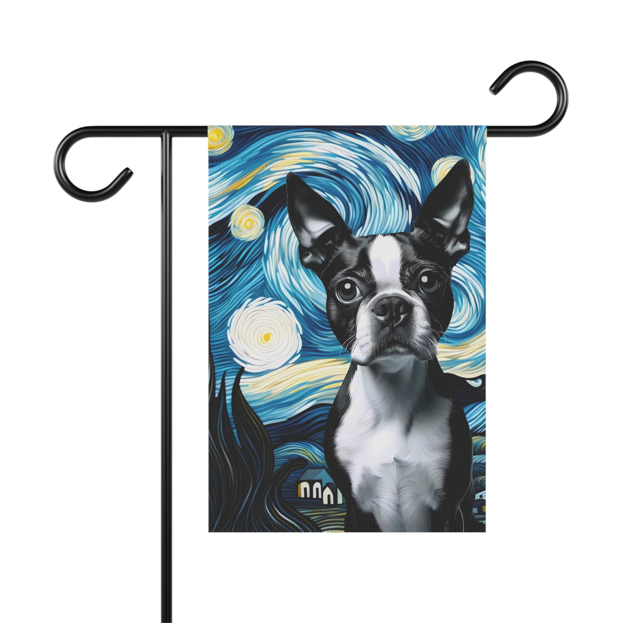 Starry Night - Boston Terrier Garden & House Banner