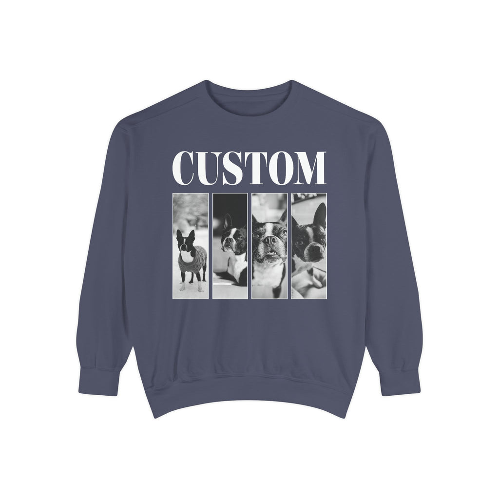 Custom Vintage Pet Photos Comfort Colors Sweatshirt