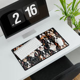 Boston Terrier Dogs Crowd Desk Mat - Stylish Office Accessory for Pet Lovers