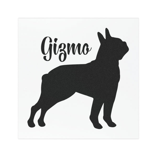 Custom Name With Boston Terrier Silhouette Car Magnets