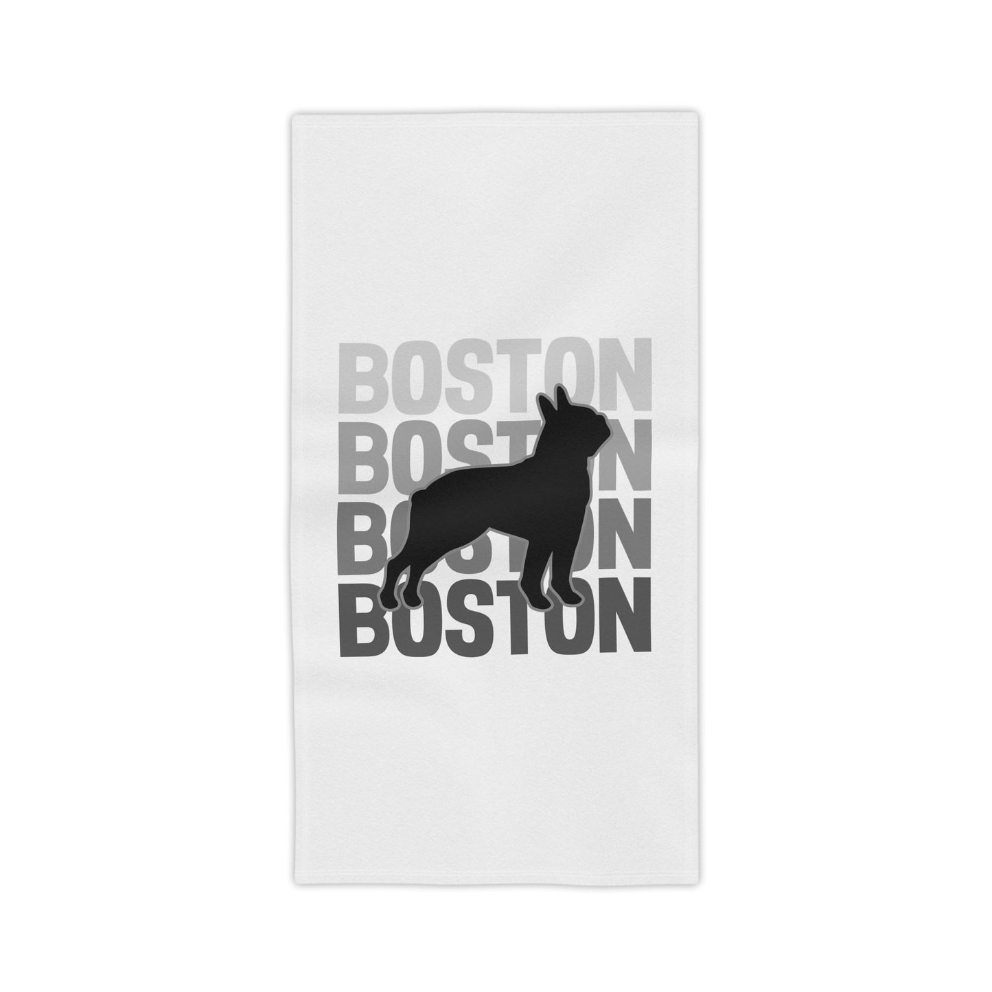 Boston Dog Beach Towel - White - Stylish and Fun Summer Accessory