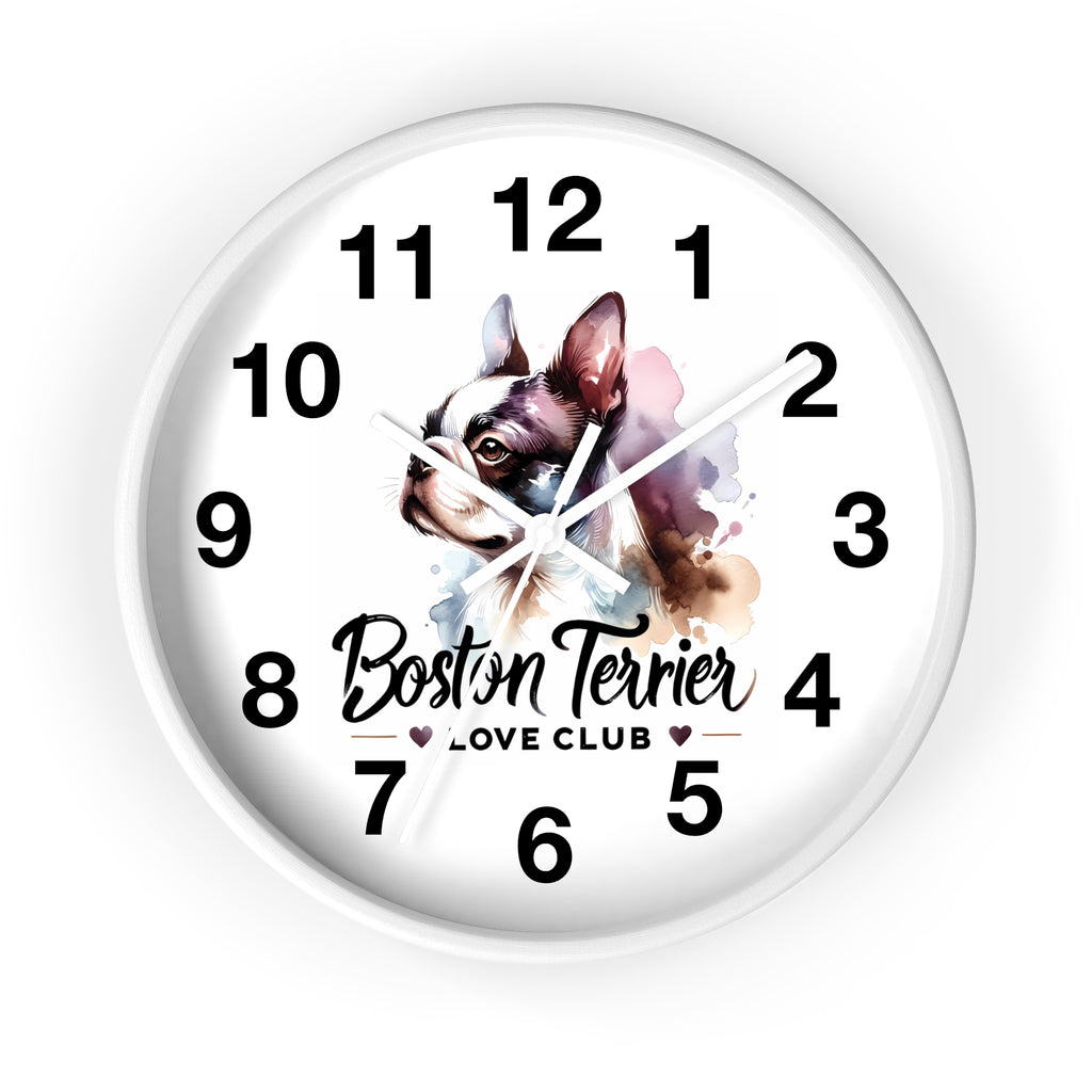 Boston Terrier Love Club Wall Clock