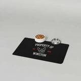 Personalized Pet Food Mat – Property of My Dog - Custom Dog Bowl Placemat .