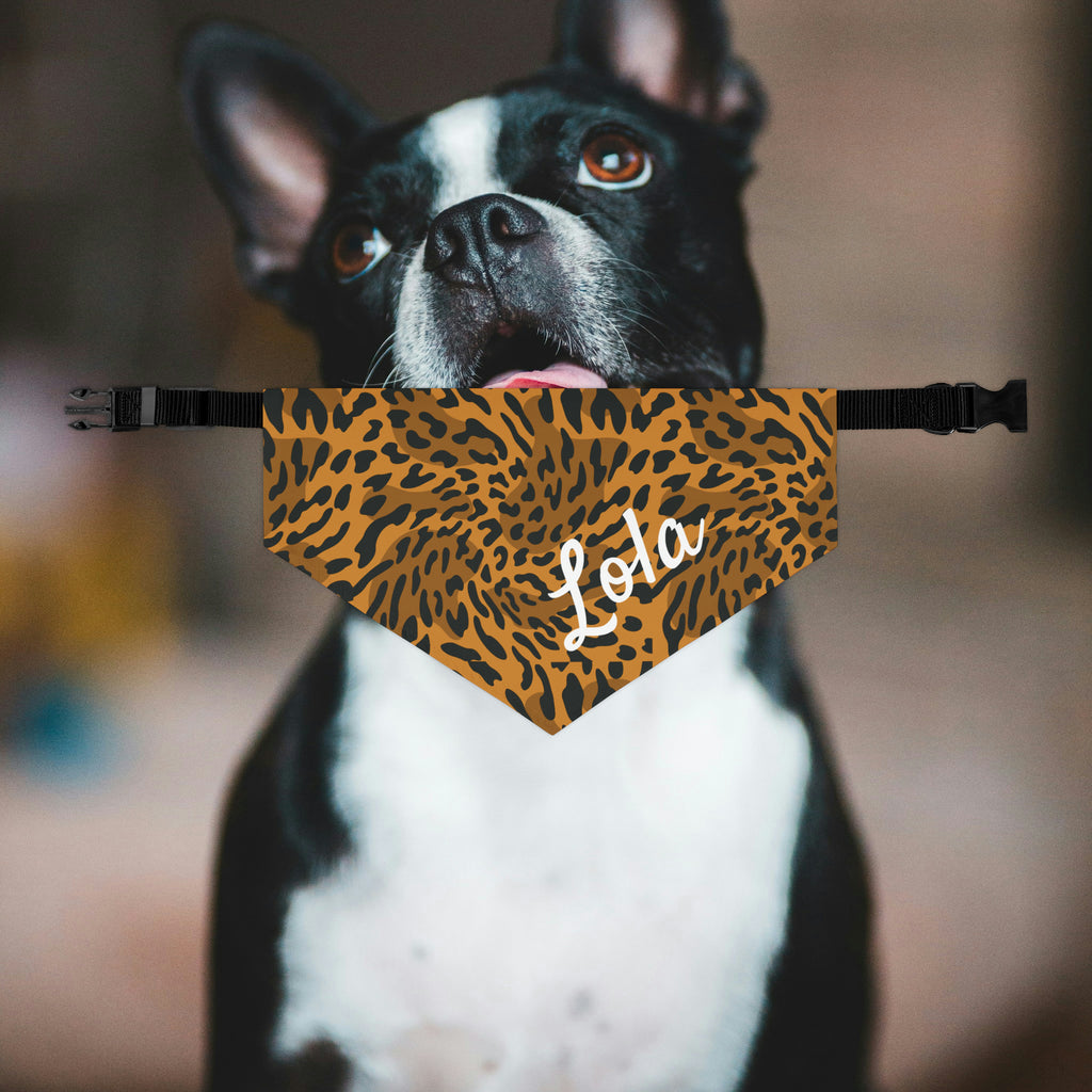 Personalized Leopard Dog Bandana Collar