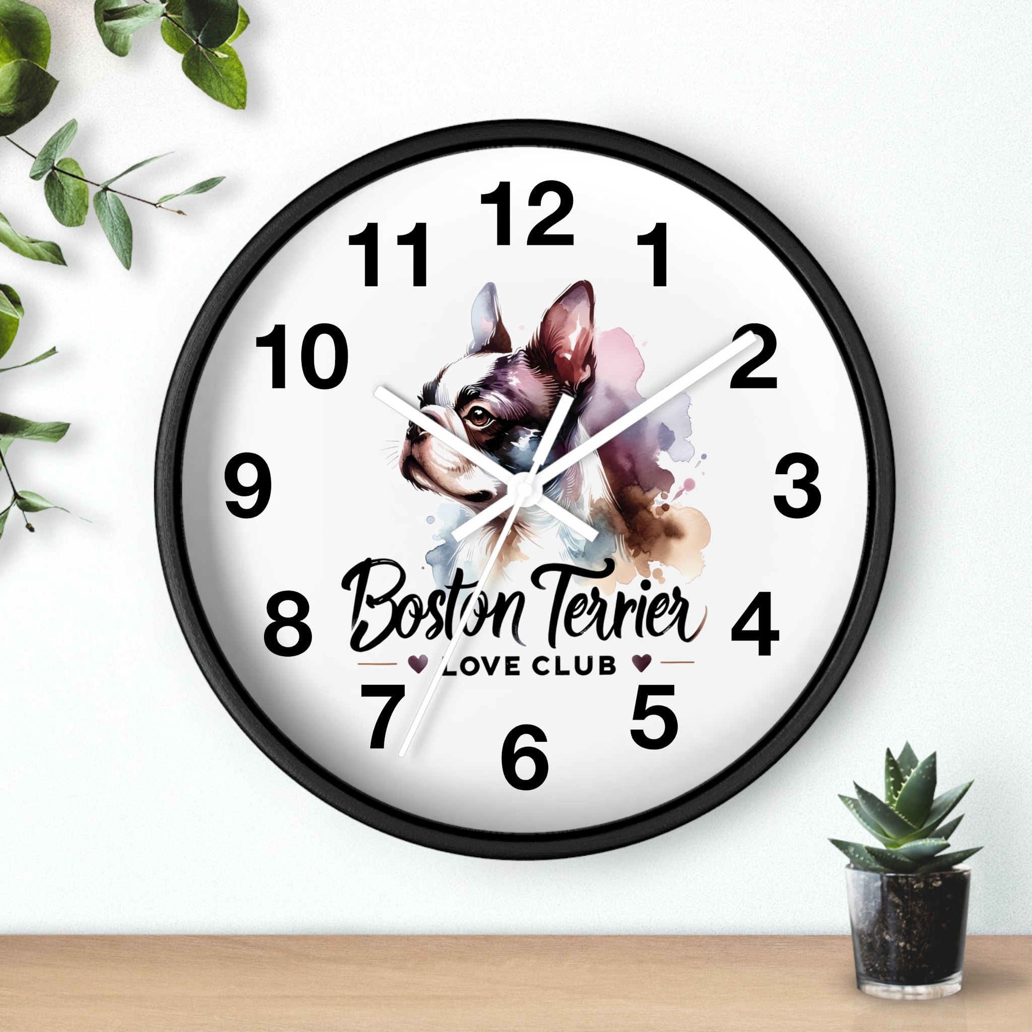 Boston Terrier Love Club Wall Clock