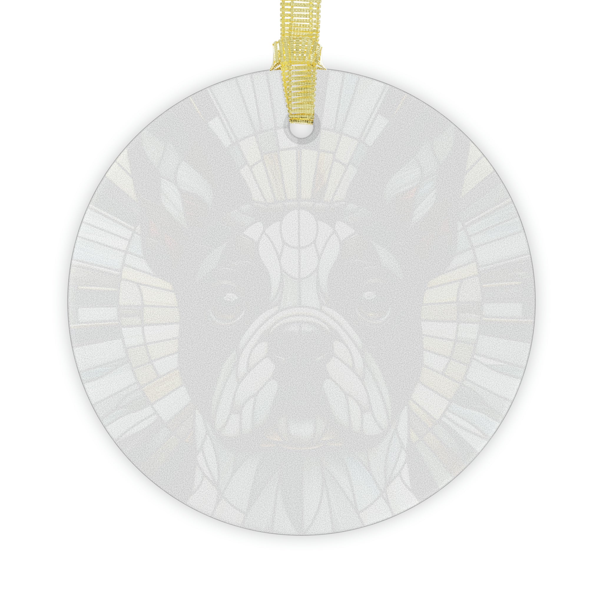 Colorful Geometric Boston Terrier Stained Glass Ornaments - Green and White