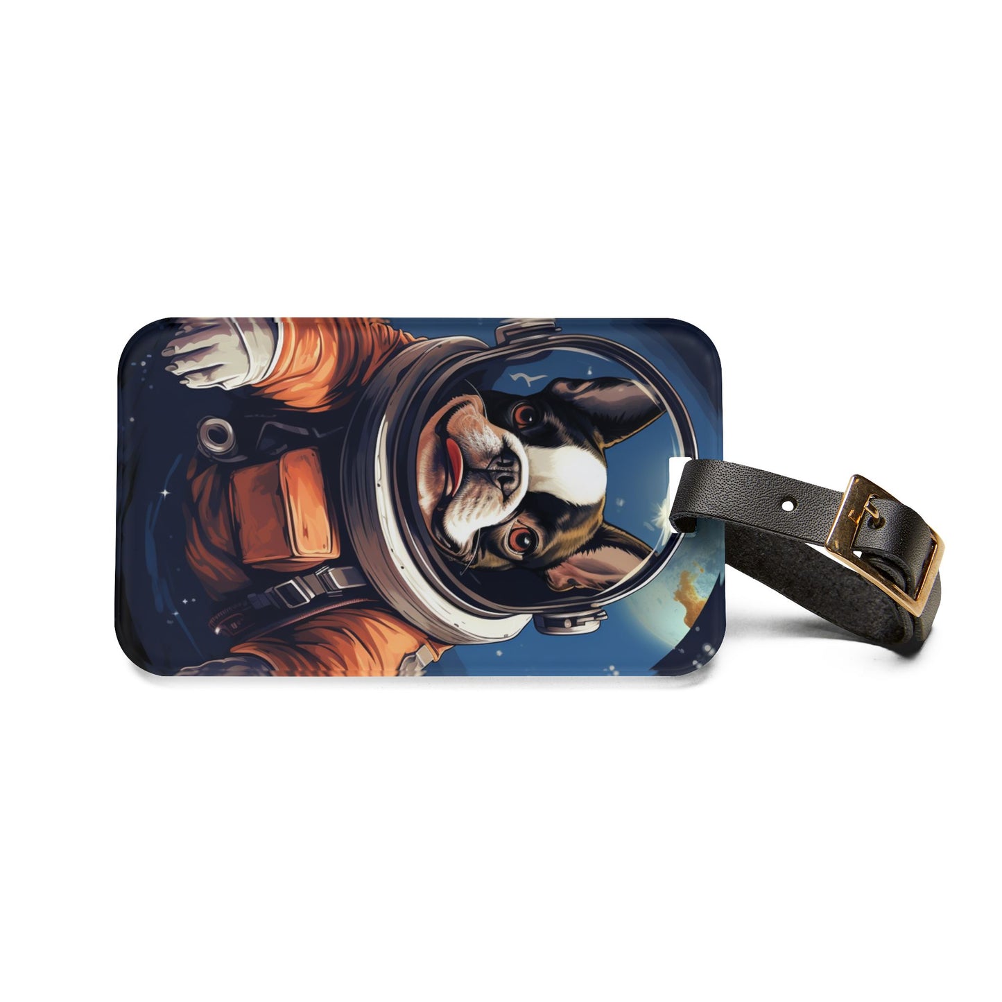 Astronaut Dog Luggage Tag - Fun Personalized Travel Accessory .