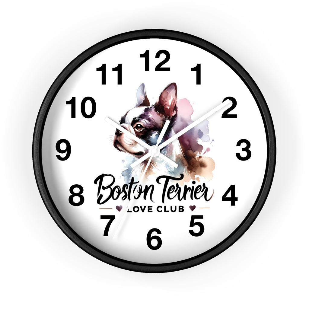 Boston Terrier Love Club Wall Clock