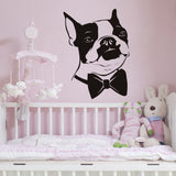 Gentle Boston Terrier Dog With Bowtie Wall Sticker