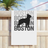 Boston Dog Beach Towel - White - Stylish and Fun Summer Accessory