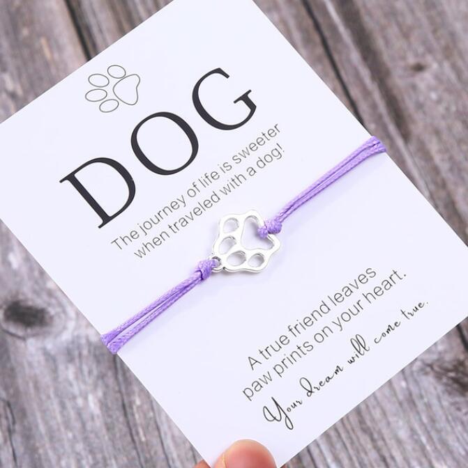 Friendship Bracelet Gift for Him Paw Print Bracelet Dog Lover Gift